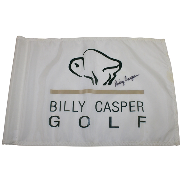 Billy Casper Signed (Buffalo) Billy Casper Golf White Course Flag JSA ALOA