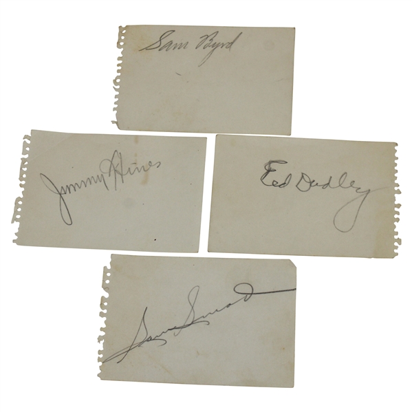 Sam Snead, Jimmy Hines, Sam Byrd, & ANGC's Ed Dudley Signed Cut Album Pages JSA ALOA