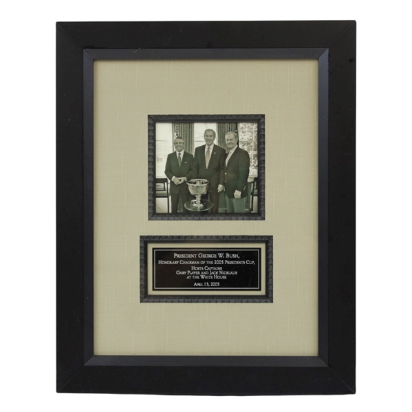 2005 The President's Cup Photo With President Bush & Captains - Framed