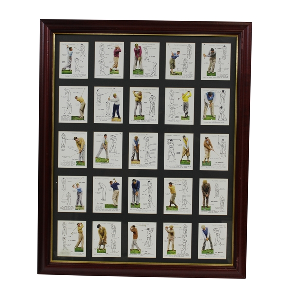 Circa 1939 Complete Series Of 25 John Player & Sons Golf Card Set - Framed