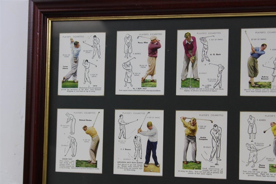 Circa 1939 Complete Series Of 25 John Player & Sons Golf Card Set - Framed