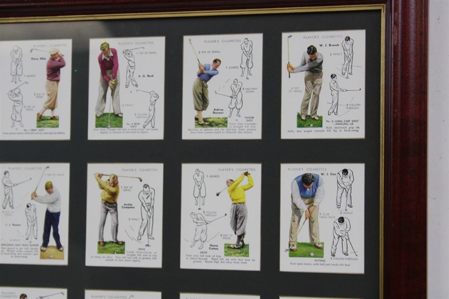Circa 1939 Complete Series Of 25 John Player & Sons Golf Card Set - Framed