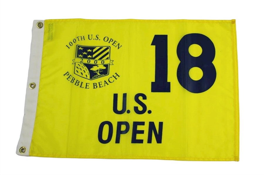 Two (2) US Open at Pebble Beach Screen & Embroidered Flags - 2000 & 2010