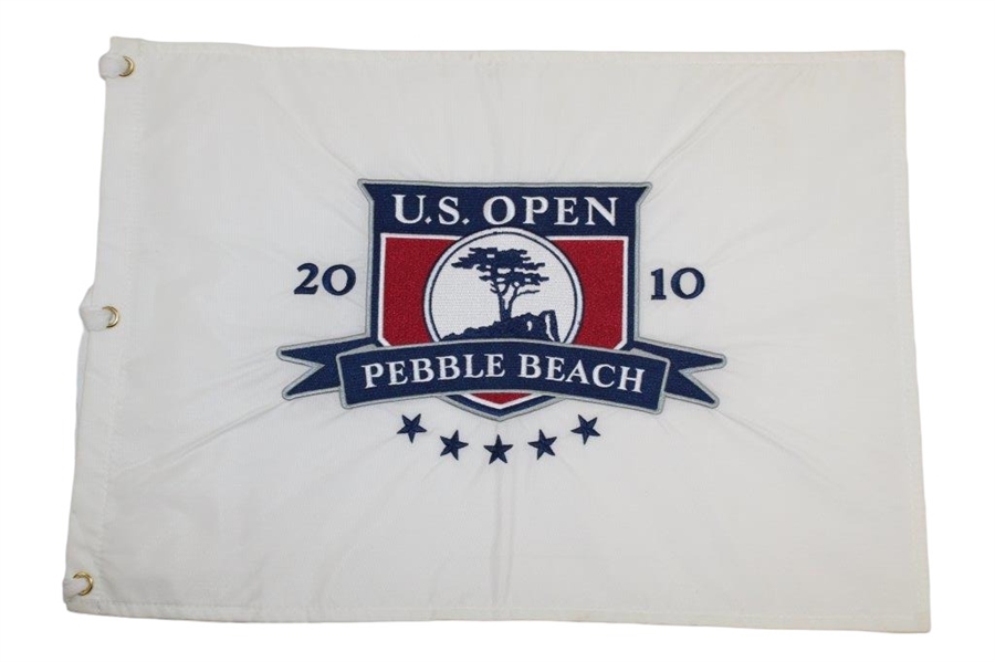 Two (2) US Open at Pebble Beach Screen & Embroidered Flags - 2000 & 2010