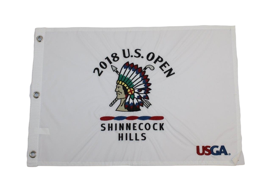 Two (2) US Open at Shinnecock Hills Screen & Embroidered Flags - 2004 & 2018