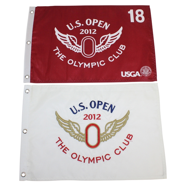 Two (2) 2012 US Open Championship at The Olympic Club Flags - Screen & Embroidered