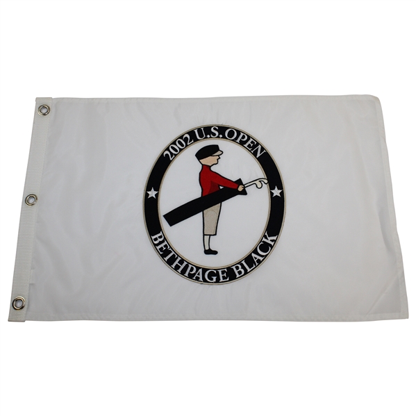 2002 US Open at Bethpage Black Embroidered White Flag - Tiger Woods' 8th Major Win