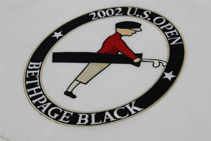 2002 US Open at Bethpage Black Embroidered White Flag - Tiger Woods' 8th Major Win