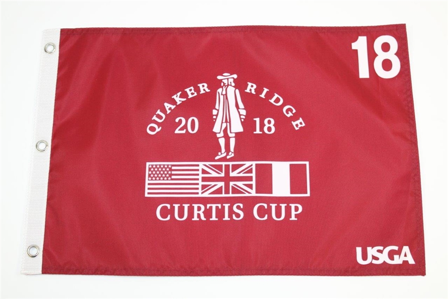 Two (2) 2018 Curtis Cup at Quaker Ridge Flags - Screen & Embroidered