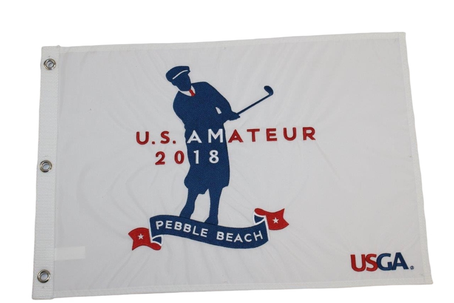 Two (2) 2018 US Amateur at Pebble Beach Flags - Screen & Embroidered
