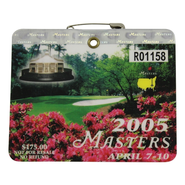 2005 Masters Tournament SERIES Badge #R01158 - Tiger Woods Winner