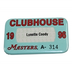 Charles Coodys Wife Lynette Coodys 1996 Masters Clubhouse Badge #A314