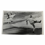 Arnold Palmer Missed Putt Body English at Masters Wire Photo - 1964
