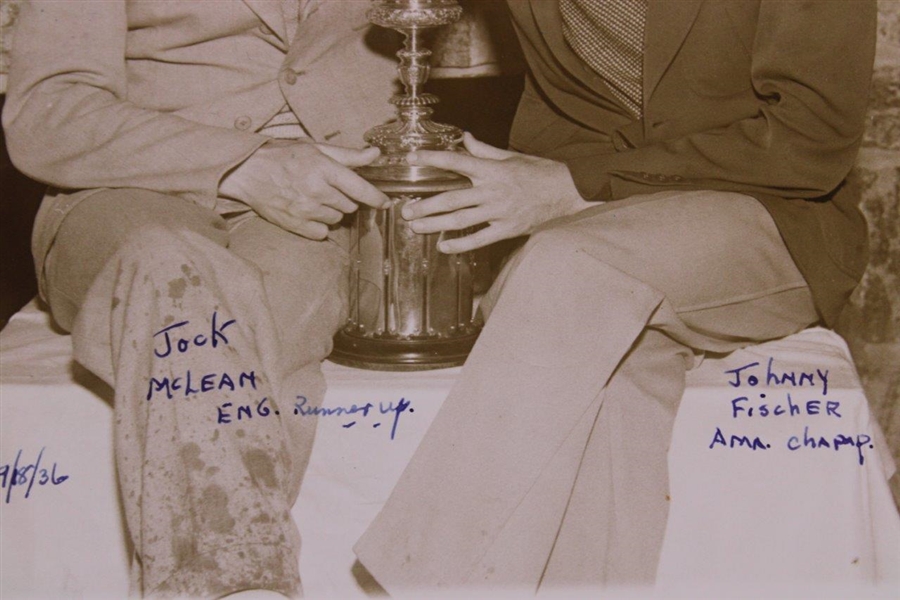 Johnny Fischer Amateur Champ & RU Jock McLean Pose with US Am Trophy Press Photo