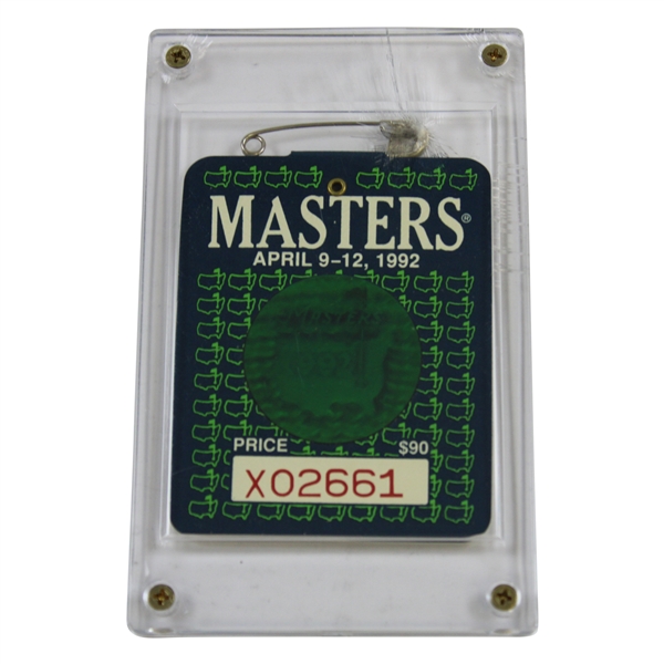 1992 Masters Tournament SERIES Badge #X02661 - Fred Couples Winner