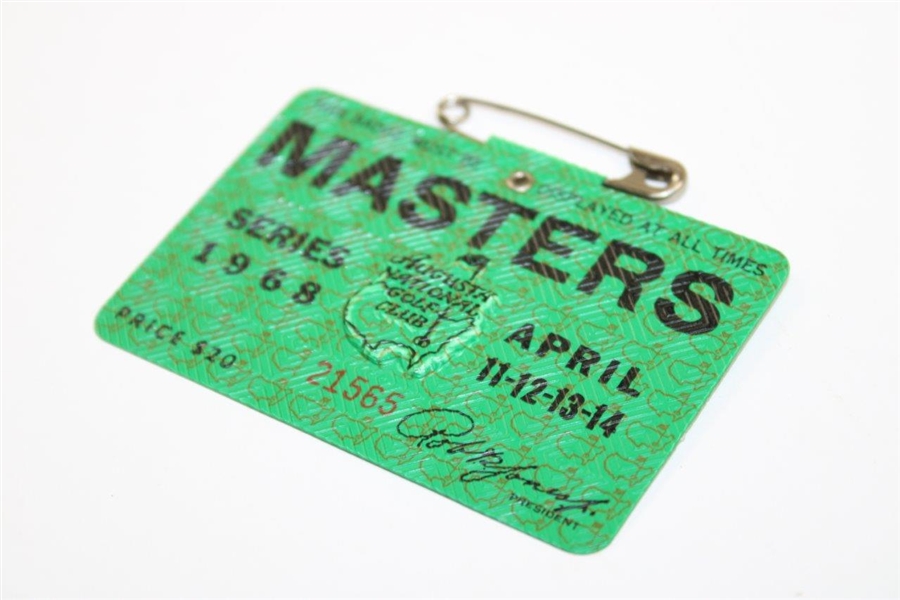 1968 Masters Tournament Badge #21565 - Bob Goalby Winner