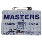 Jack Nicklaus Signed 1966 Masters Tournament SERIES Badge #21543 JSA ALOA