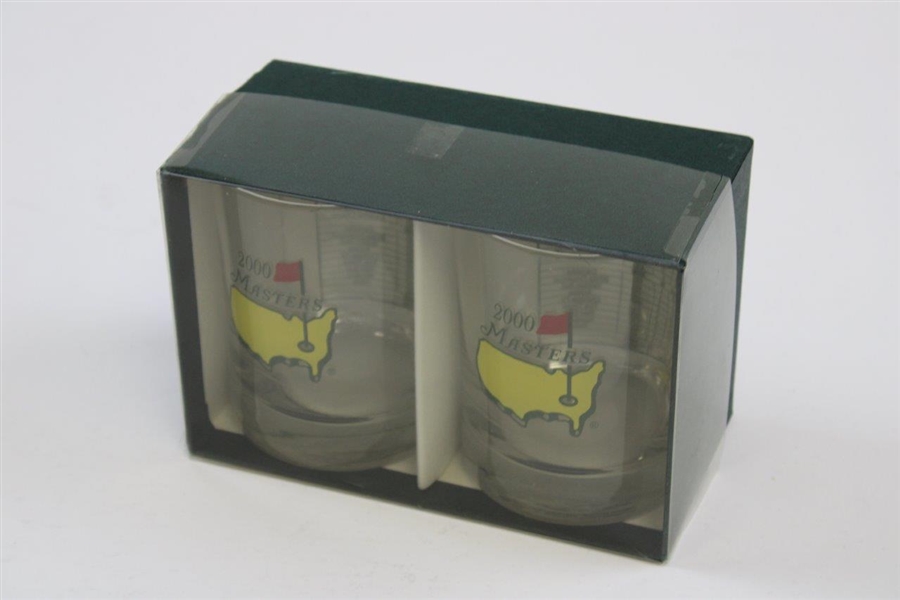 Pair of 2000 Masters Tournament Commemorative Drinking Glasses in Original Package
