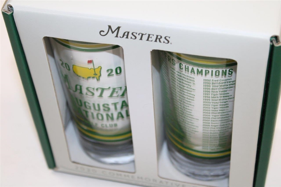 Pair of 2020 Masters Tournament Commemorative Glasses in Original Package