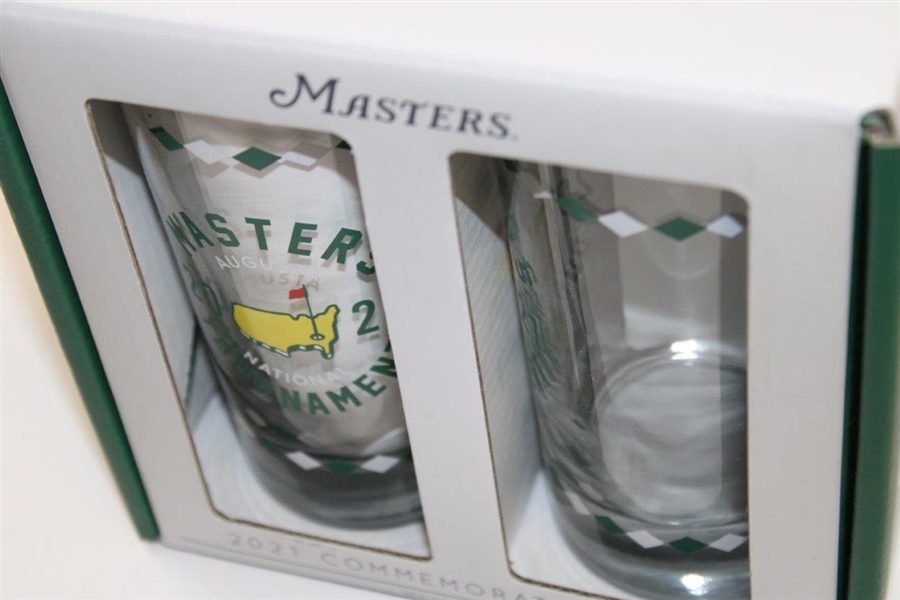 Pair of 2021 Masters Tournament Commemorative Glasses in Original Package