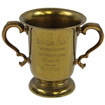 1908 Deal Golf Club Saturday Handicap Class A 2 Handle Brass Golf Trophy Won by Paul E. Heller