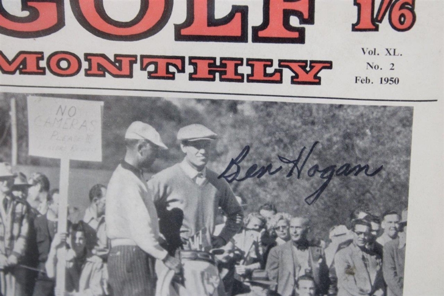 Ben Hogan Signed 'Comeback' Feb. 1950 Golf Monthly Magazine - Framed JSA ALOA