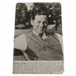 Re-print Bobby Jones Wire Photo with Printed Signature - Unknown Handwriting on Verso