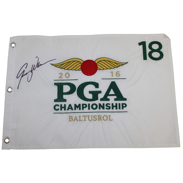Jimmy Walker Signed 2016 PGA Championship at Baltusrol Embroidered Flag JSA ALOA