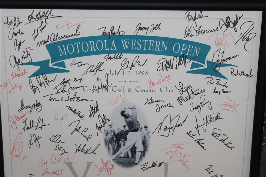 1996 Western Open Poster Signed by Various PGA Stars Watson, Couples, Daly, & more JSA ALOA