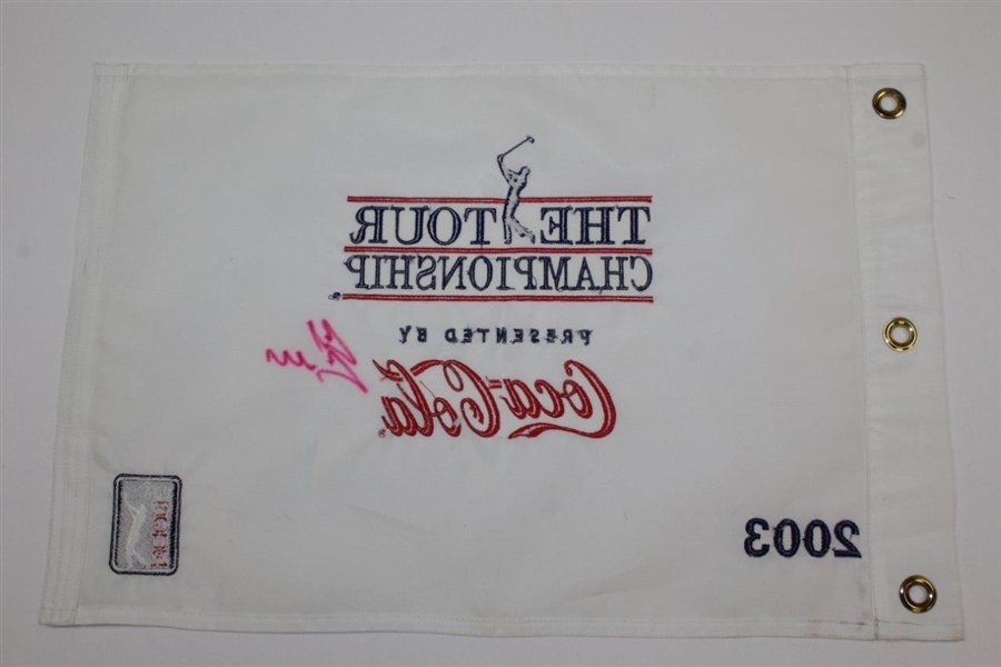 Chad Campbell Signed 2003 The TOUR Championship Embroidered Flag JSA ALOA