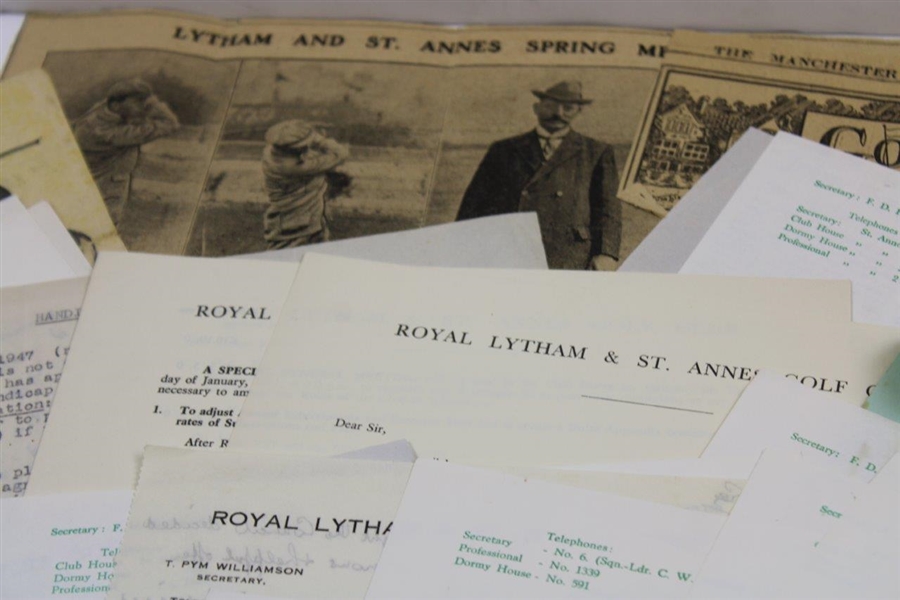 Royal Lytham & St. Annes Ephemera - Large Group of Correspondence, Invitations, & More