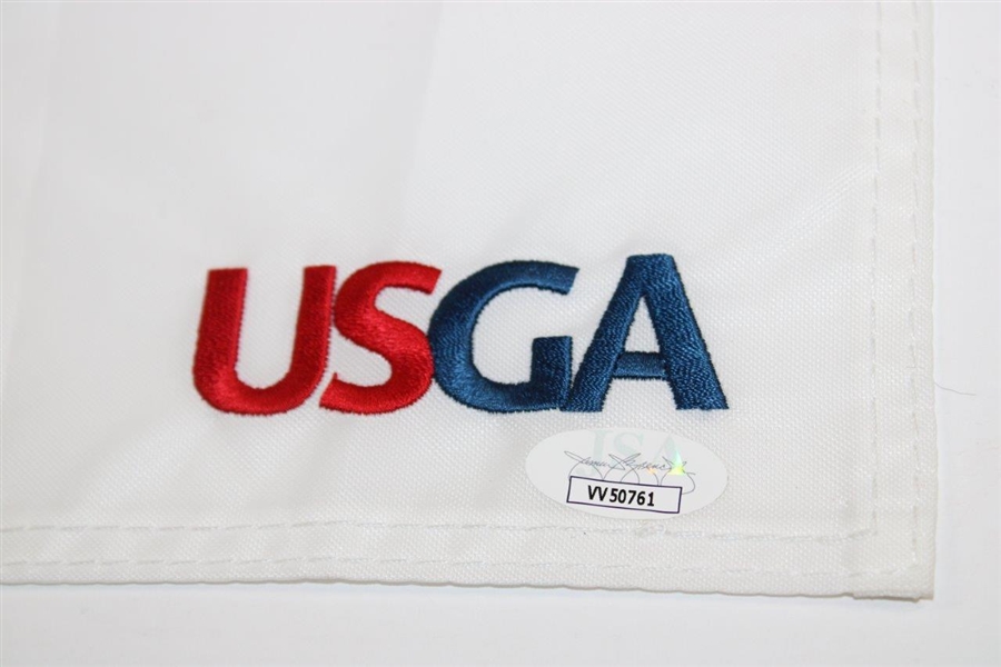 Jon Rahm Signed 2021 US Open White Embroidered Flag JSA #VV50761