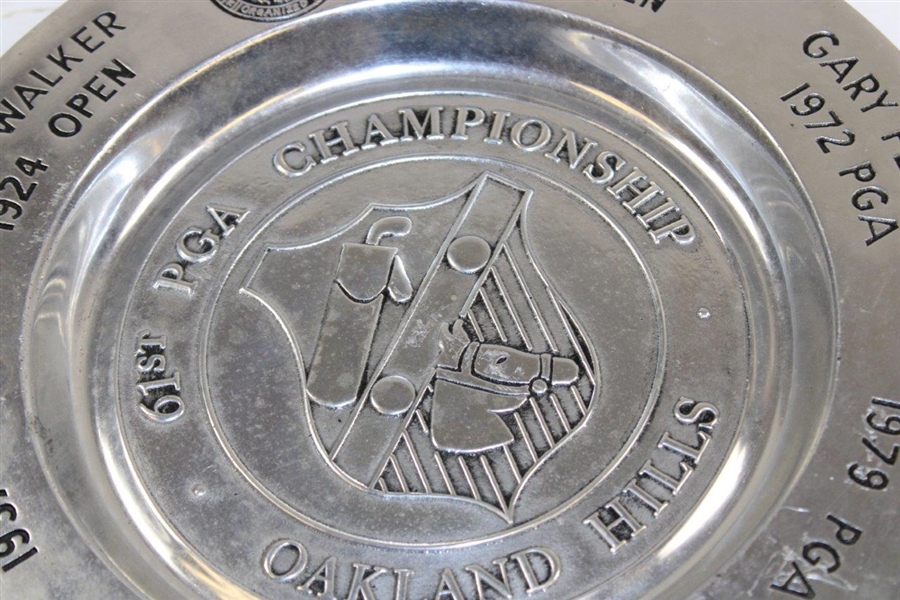 Oakland Hills Pewter Plate with Previous Winners of Major Events Held At Oakland Hills 