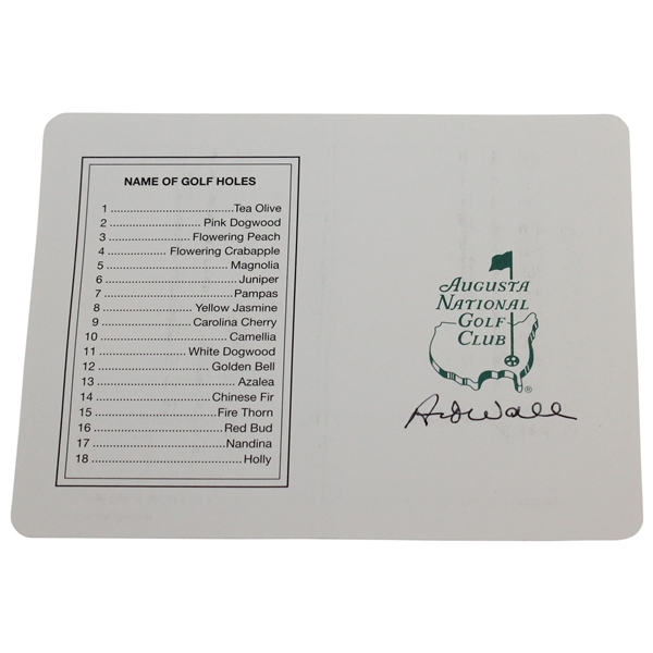 Art Wall Signed Augusta National Golf Club Scorecard JSA ALOA