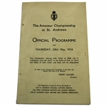 1936 The Amateur Championship at St. Andrews Official Programme