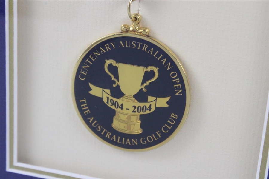 Gary Player's Personal Centenary Australian Open Awarded Celebration Medallion - Framed