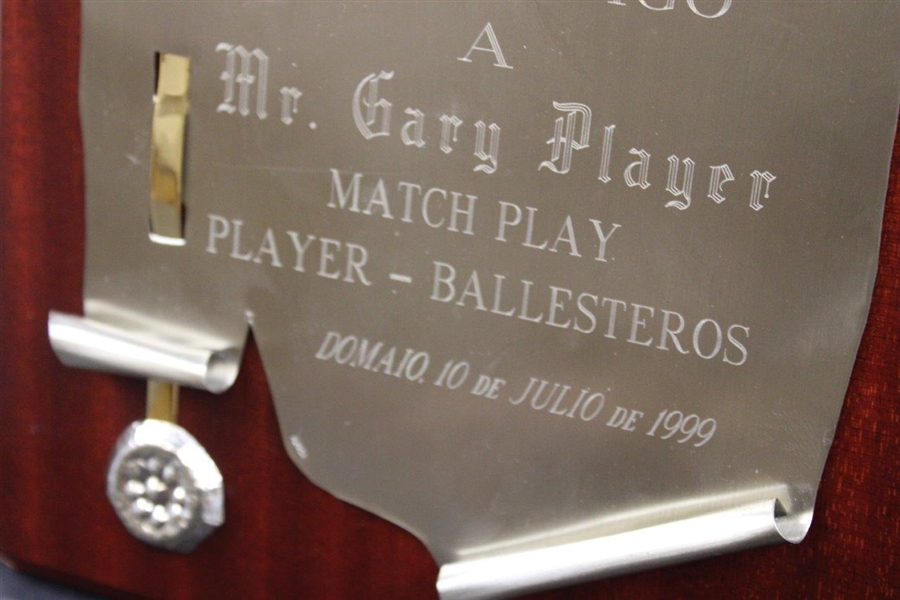 Gary Player's Personal 1999 Golf Ria De Vigo Gary Player Match Play vs Seve Ballesteros Plaque
