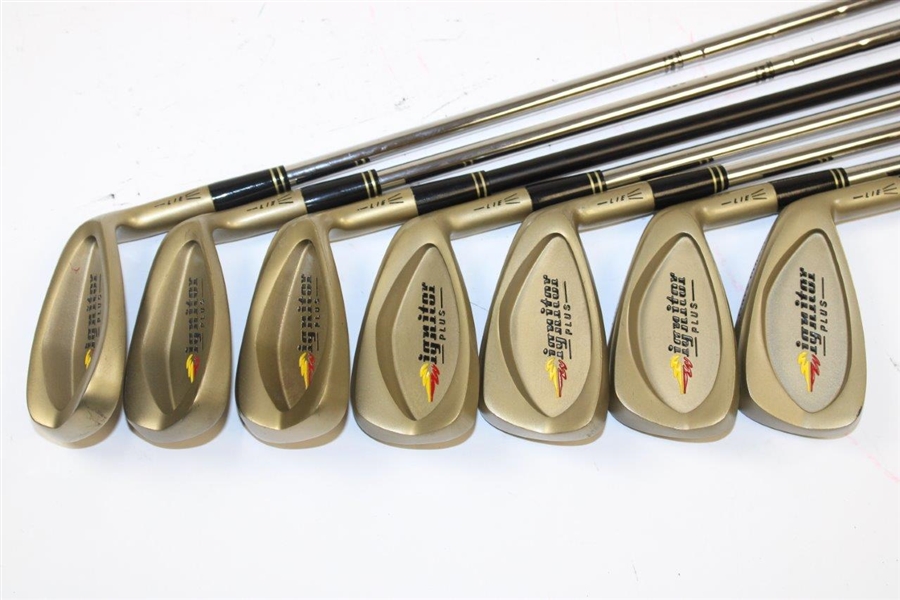 Gary Player's Personal Used Ignitor Plus 3-6 Irons, 9 Iron, Pitching, Sand Wedge with Black Knight on Face