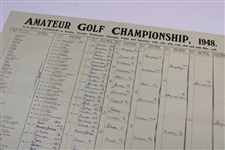 1948 The Amateur Golf Championship At Royal St. George's Bracket/Pairings Sheet - Filled Out