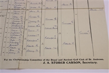 1948 The Amateur Golf Championship At Royal St. George's Bracket/Pairings Sheet - Filled Out