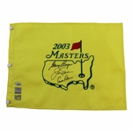 Big 3 Arnold Palmer, Jack Nicklaus & Gary Player Signed 2003 Masters Flag - Hologram Certs