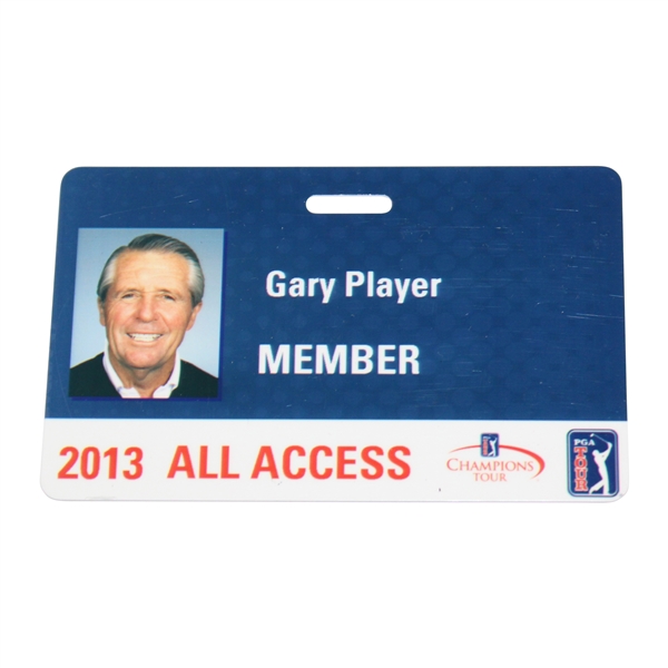 Gary Player's Personal 2013 PGA Tour Member Champions Tour All Access Badge