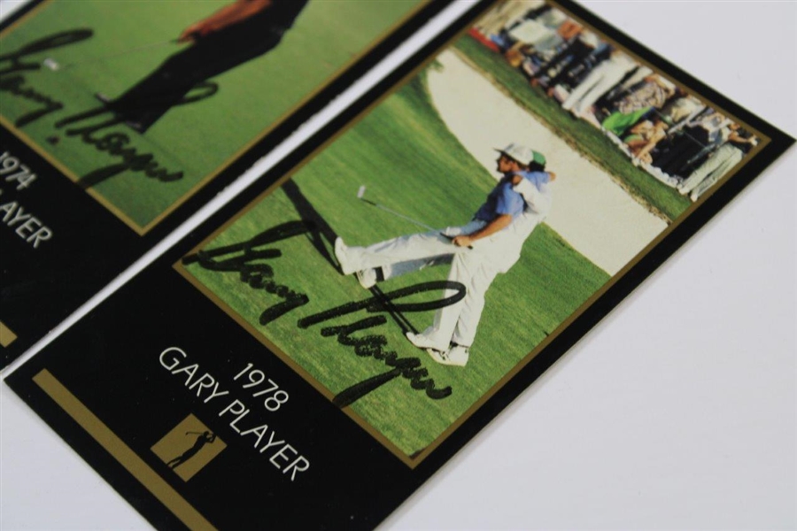 Gary Player's Personal Signed 1961, 1974 & 1978 GSV Masters Collection Cards JSA ALOA 