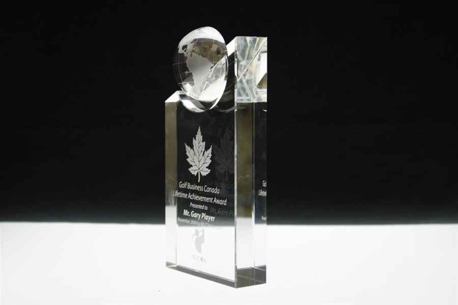 Gary Player's Personal 2009 Golf Business Canada Lifetime Achievement Award with Box