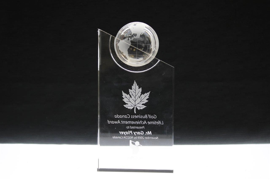 Gary Player's Personal 2009 Golf Business Canada Lifetime Achievement Award with Box