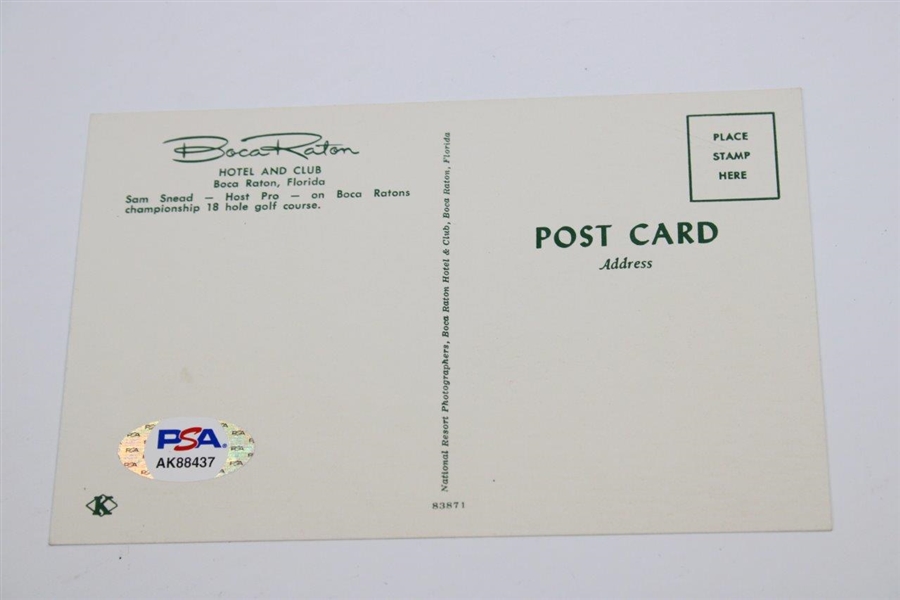 Sam Snead Signed 5x7 Boca Raton Hotel & Club Post Card PSA #AK88437