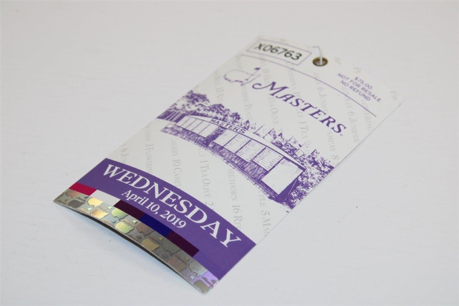 2019 Masters Tournament Wednesday Ticket #X06763 - Tiger Woods Win
