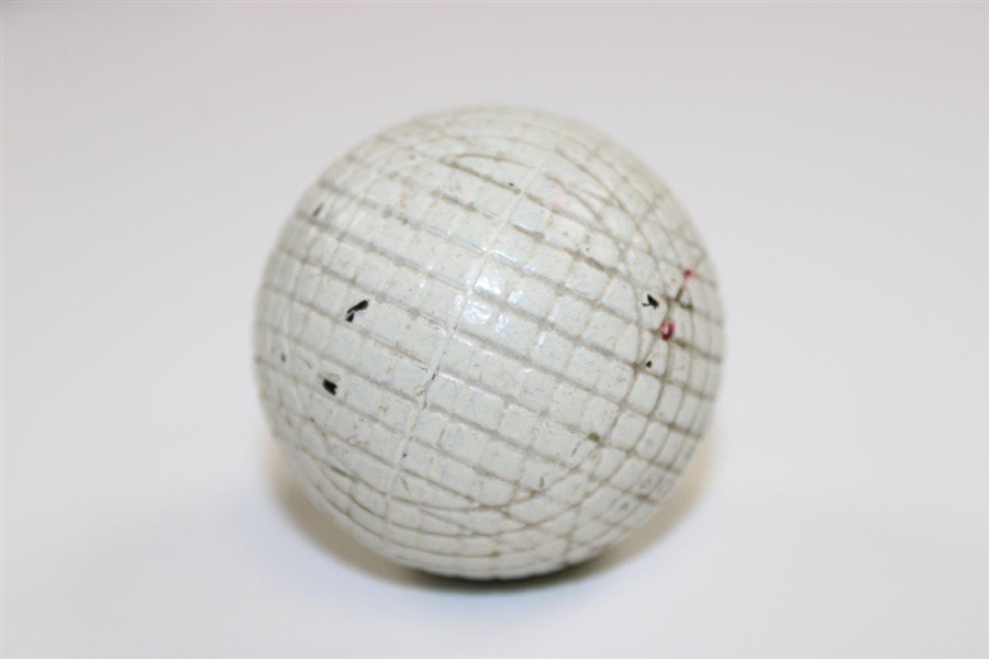 Circa 1885 Rare 'Forgan 27' Line Cut Gutty Golf Ball with Silver Town on Opposite - Hardison Collection