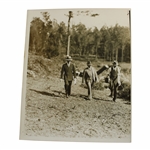 Early 1930s Augusta National GC Photo of Bobby Jones, Miller, & others Surveying Construction Grounds