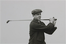 Francis Ouimet Posed Follow Through at Sandwich Championship Course Wire Photo